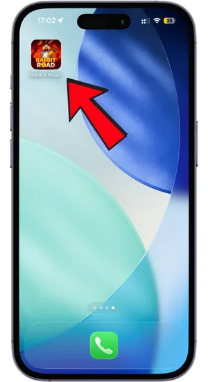 Rabbit Road App Name bestätigen auf iOS
